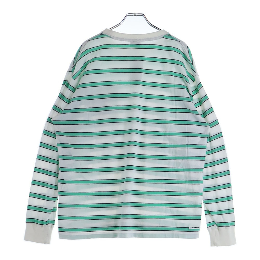 F.C.R.B./F.C.Real Bristol/FCRB(エフシーアールビー/エフシーレアルブリストル) 20SS L/S BORDER POCKET TEE ボーダー ポケット 長袖 Tシャツ ホワイト/グリーン