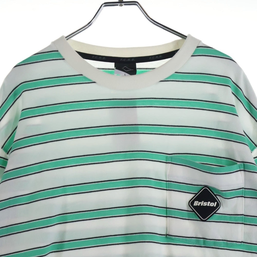 F.C.R.B./F.C.Real Bristol/FCRB(エフシーアールビー/エフシーレアルブリストル) 20SS L/S BORDER POCKET TEE ボーダー ポケット 長袖 Tシャツ ホワイト/グリーン