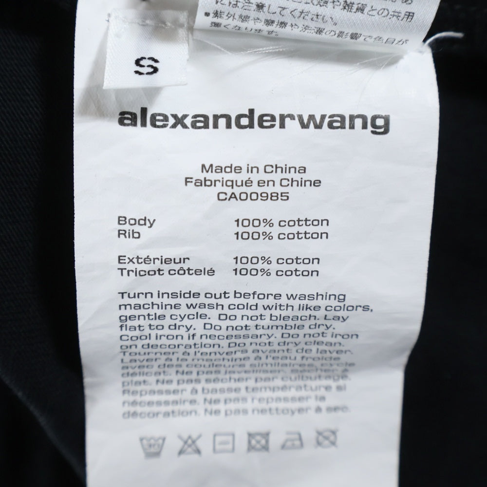 ALEXANDER WANG(アレキサンダーワン) エンブロイダリー ロゴ 長袖 カットソー Tシャツ ブラック