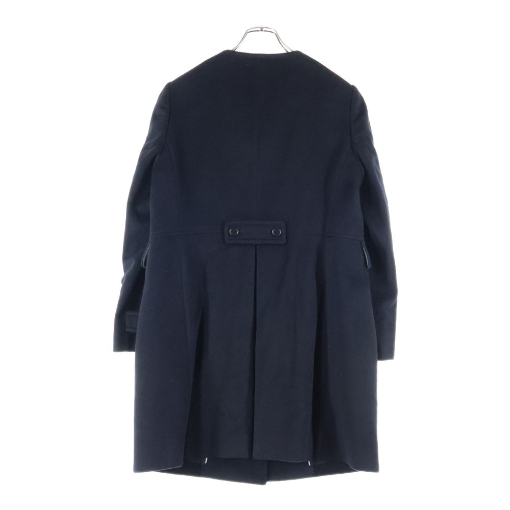 Paul Smith(ポールスミス) ノーカラー ウール ダブルロングコート ブラック