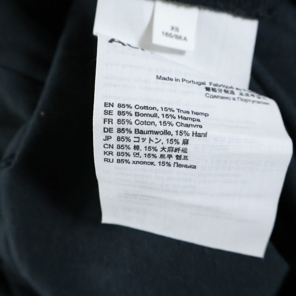 Acne Studios(アクネ ストゥディオズ) 25SS ダメージ加工 スタンプロゴTシャツ 半袖クルーネックカットソー ブラック FN-UX-TSHI000013