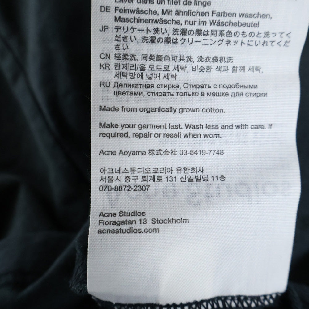 Acne Studios(アクネ ストゥディオズ) 25SS ダメージ加工 スタンプロゴTシャツ 半袖クルーネックカットソー ブラック FN-UX-TSHI000013