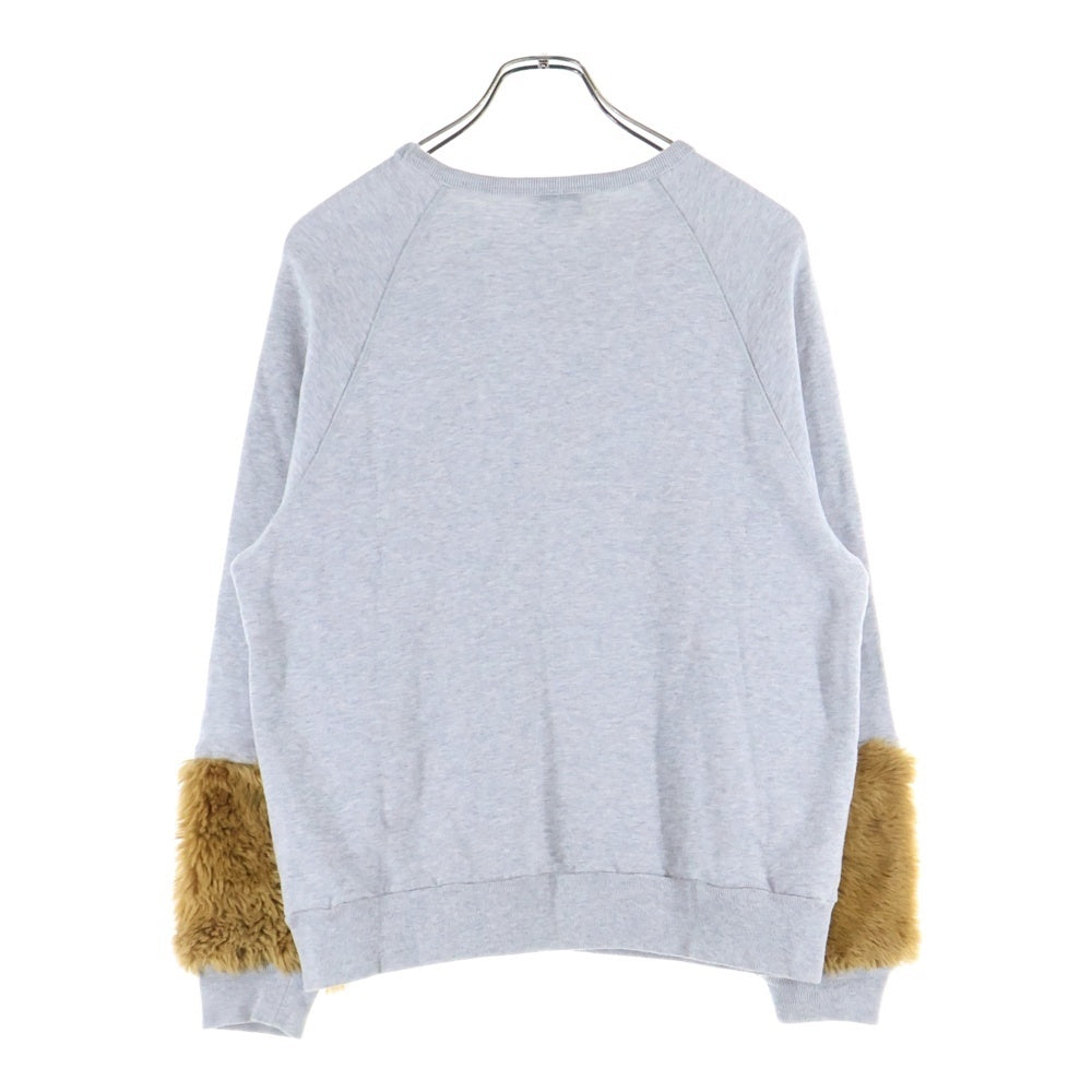 DRIES VAN NOTEN(ドリスヴァンノッテン) アーム ファー クルーネック スウェット トレー グレー
