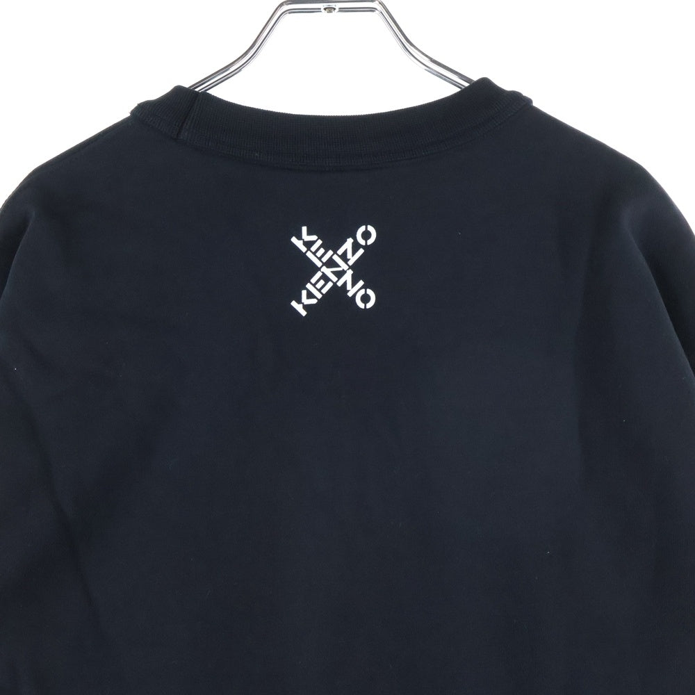 KENZO(ケンゾー) クロス ロゴ プリント スウェット トレーナー ブラック FA65SW5214MS