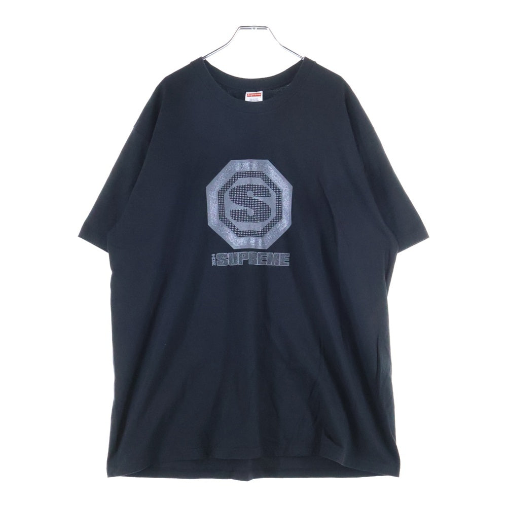 SUPREME(シュプリーム) 24AW Blockbuster Tee ブロックバスター フロントラメプリントTシャツ 半袖クルーネックカットソー ブラック