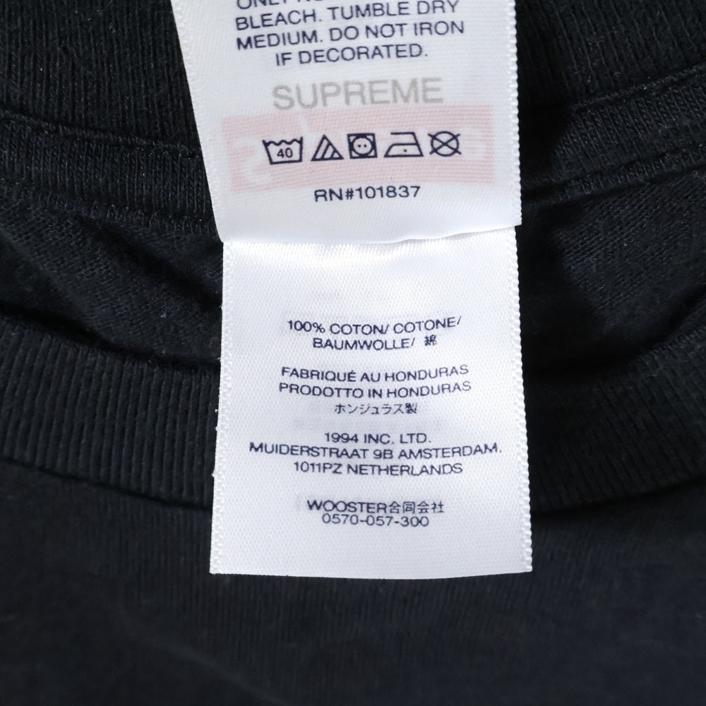 SUPREME(シュプリーム) 24AW Blockbuster Tee ブロックバスター フロントラメプリントTシャツ 半袖クルーネックカットソー ブラック