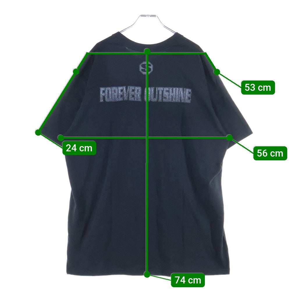 SUPREME(シュプリーム) 24AW Blockbuster Tee ブロックバスター フロントラメプリントTシャツ 半袖クルーネックカットソー ブラック