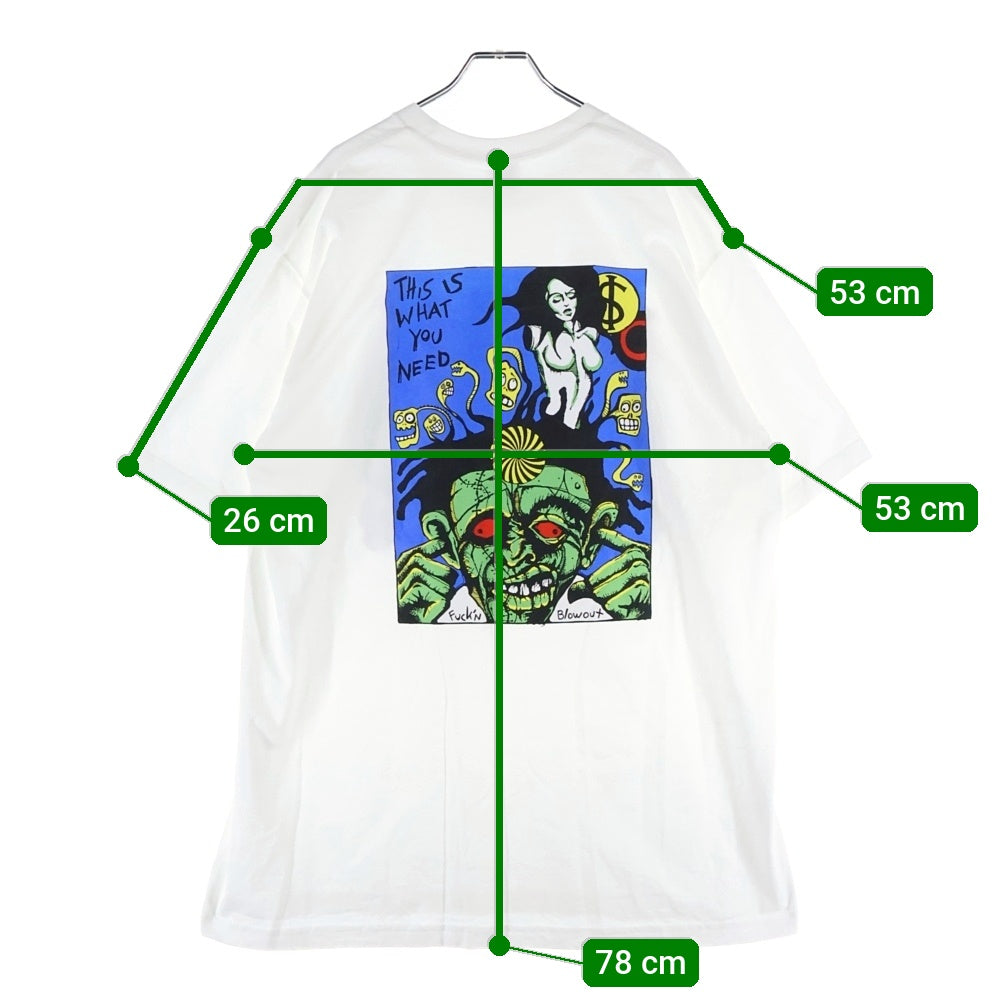 SUPREME(シュプリーム) 25AW Fuckin Blowout Tee ファッキンブローアウト 両面イラストプリントTシャツ 半袖クルーネックカットソー ホワイト