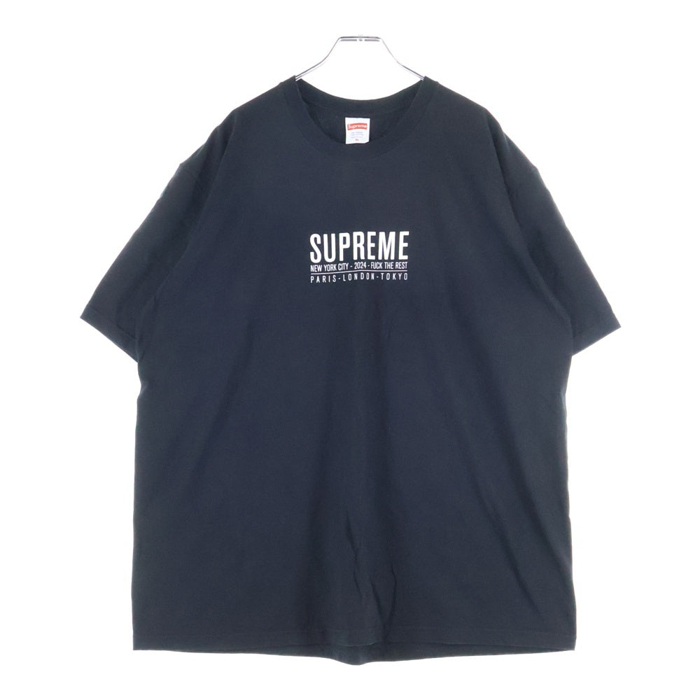 SUPREME(シュプリーム) 24SS Paris Tee パリ フロントプリントTシャツ 半袖クルーネックカットソー ブラック