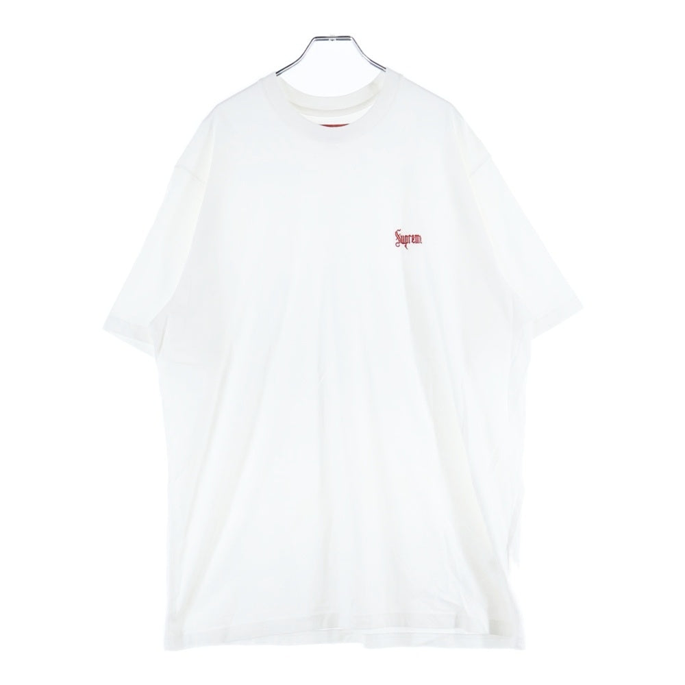 SUPREME(シュプリーム) 24SS Old English S/S Top オールドイングリッシュ フロントロゴ刺繍Tシャツ 半袖クルーネックカットソー ホワイト