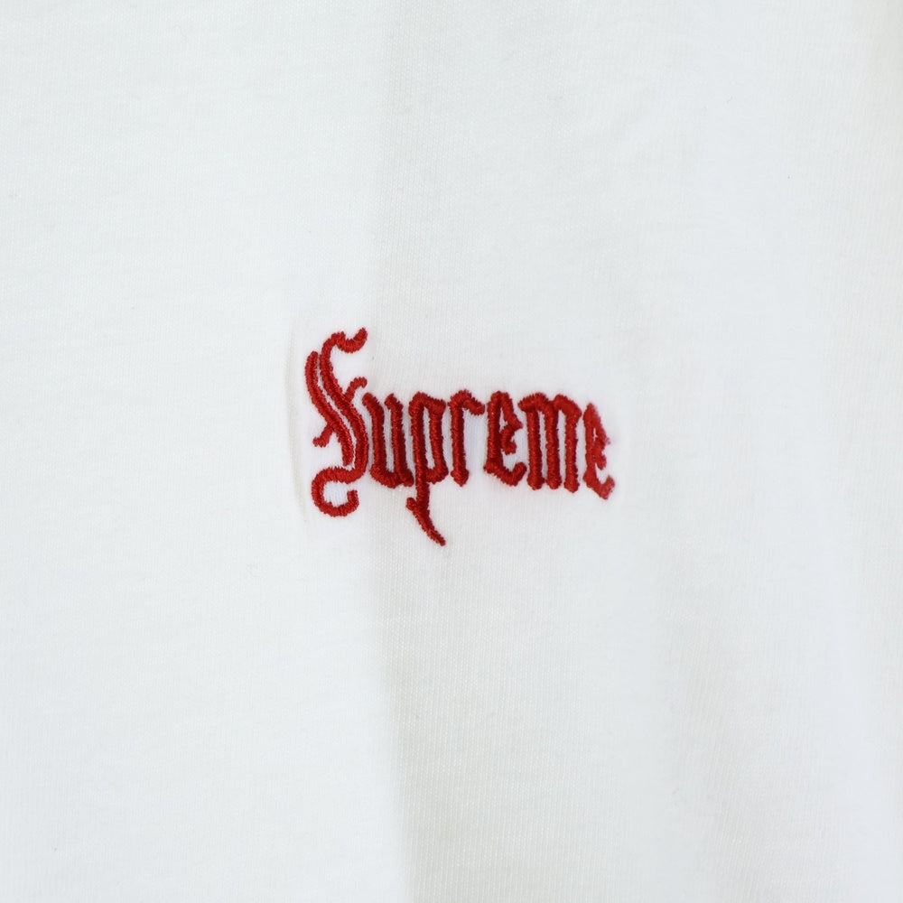 SUPREME(シュプリーム) 24SS Old English S/S Top オールドイングリッシュ フロントロゴ刺繍Tシャツ 半袖クルーネックカットソー ホワイト