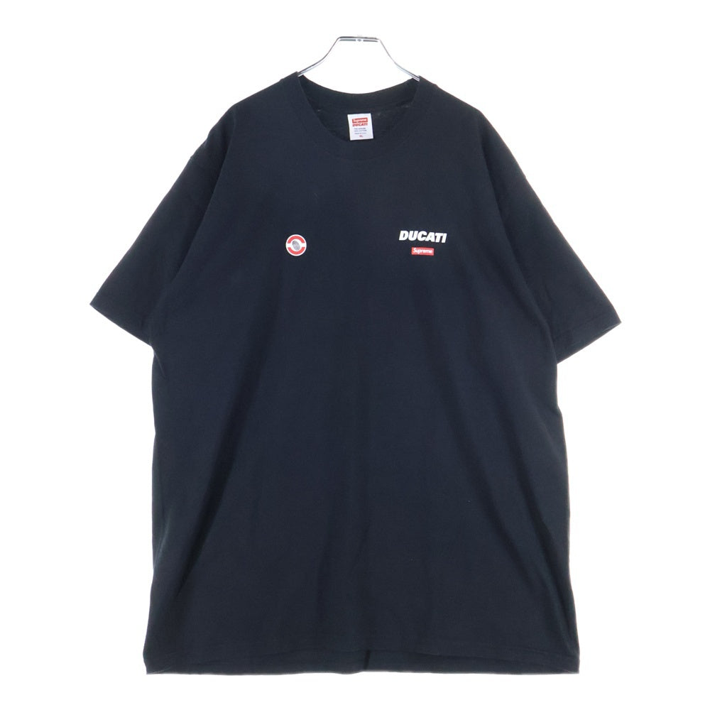 SUPREME(シュプリーム) 24SS ×Ducati Logos Tee ドゥカティ 両面ロゴプリントTシャツ 半袖クルーネックカットソー ブラック