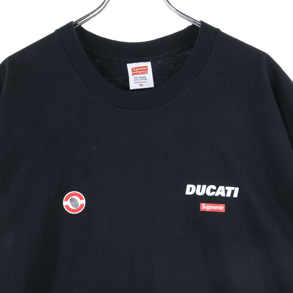 SUPREME(シュプリーム) 24SS ×Ducati Logos Tee ドゥカティ 両面ロゴプリントTシャツ 半袖クルーネックカットソー ブラック