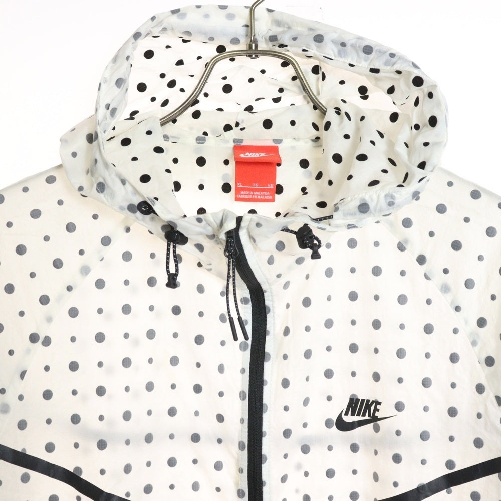 NIKE(ナイキ) TECH WINDRUNNER ドット柄 テック ウィンドランナー フーデッドジャケット ホワイト 642967-100