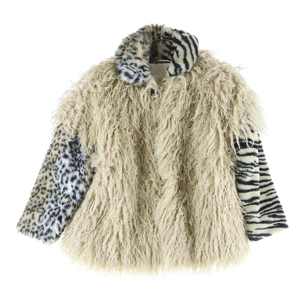 DIESEL(ディーゼル) ロングファー レオパードカラー ジャケット ベージュ