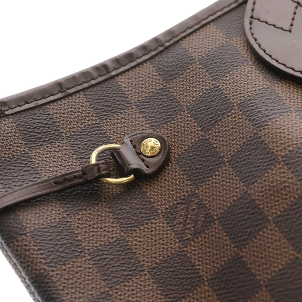 Louis Vuitton ブラウンレザートートバッグ LOUIS VUITTON(ルイヴィトン) ネヴァーフルMM ダミエ エべヌ ゴールド