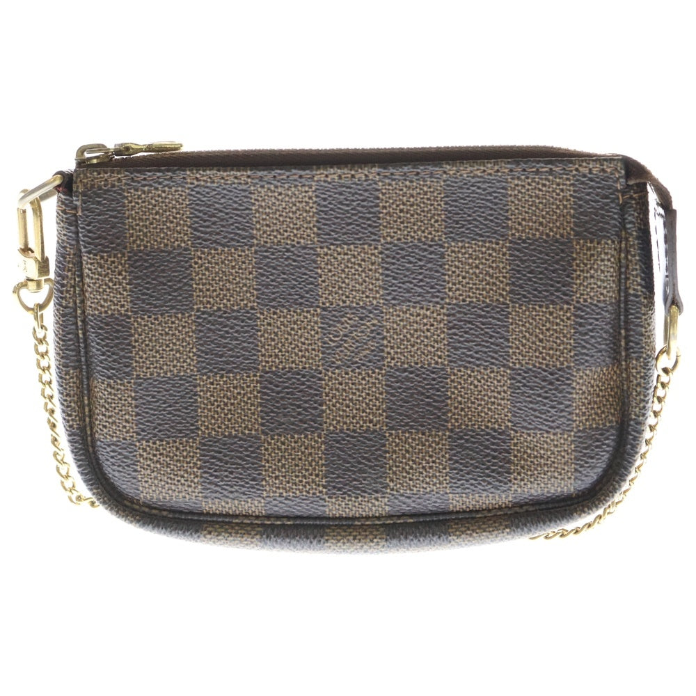 LOUIS VUITTON(ルイヴィトン) ミニ ポシェット アクセソワール ダミエ エべヌ ゴールド金具 ミニチェーンハンドバッグ ブラウン N58009 FL0076 レディース