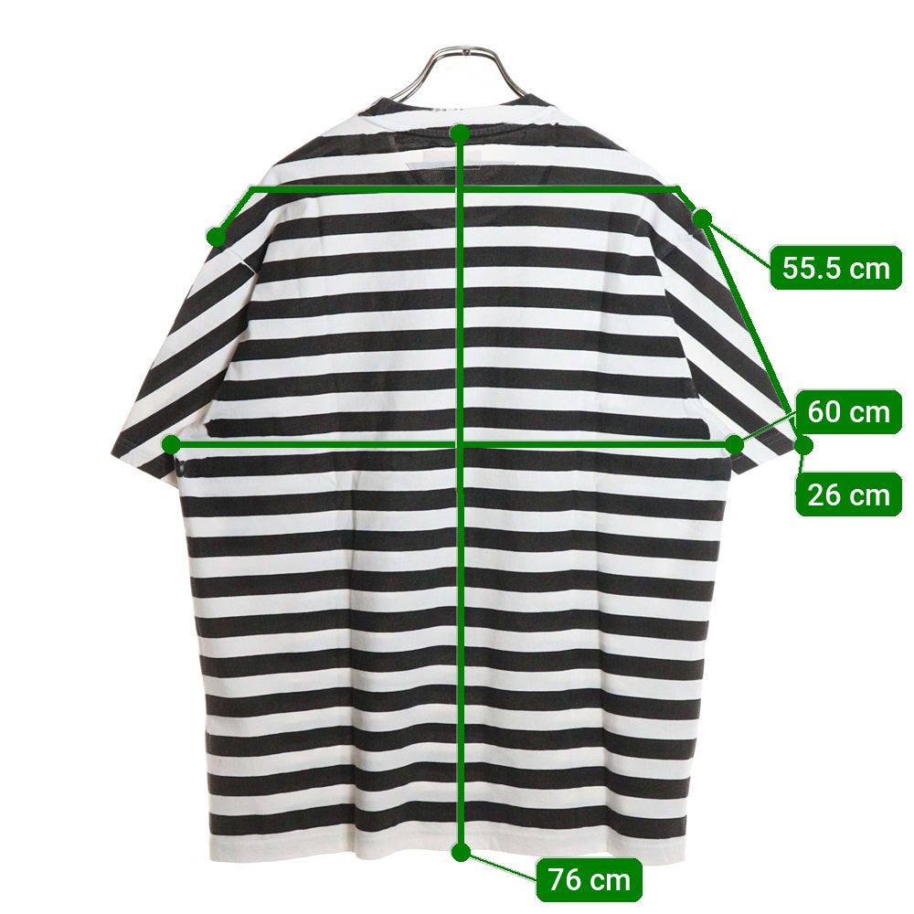 SUPREME(シュプリーム) 24SS Overprint Stripe S/S Top オーバープリント ボーダーTシャツ 半袖クルーネックカットソー ブラック/ホワイト