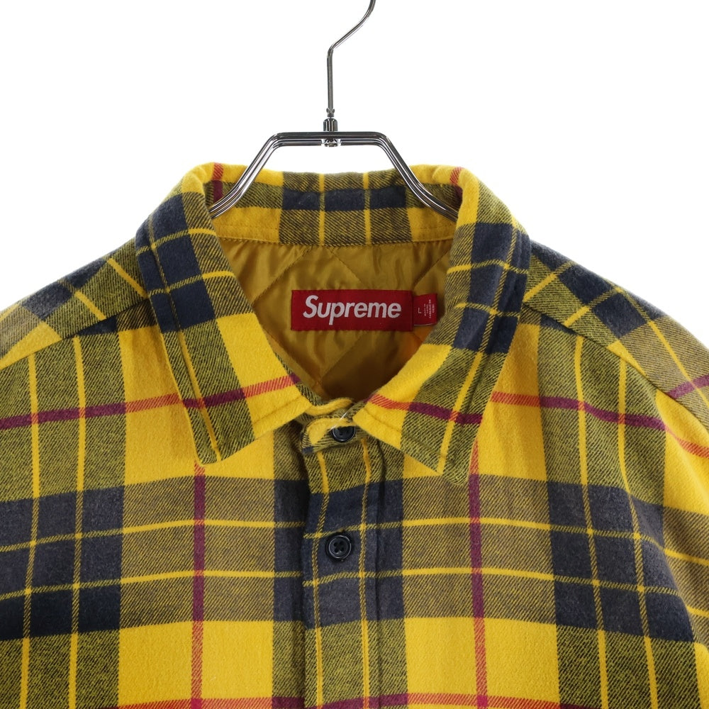 シュプリーム サイズ:S  24AW  Quilted Plaid Shirt キルティングチェック長袖シャツ 中古 BS99 SUPREME(シュプリーム) 24AW Quilted Plaid Shirt キルティング