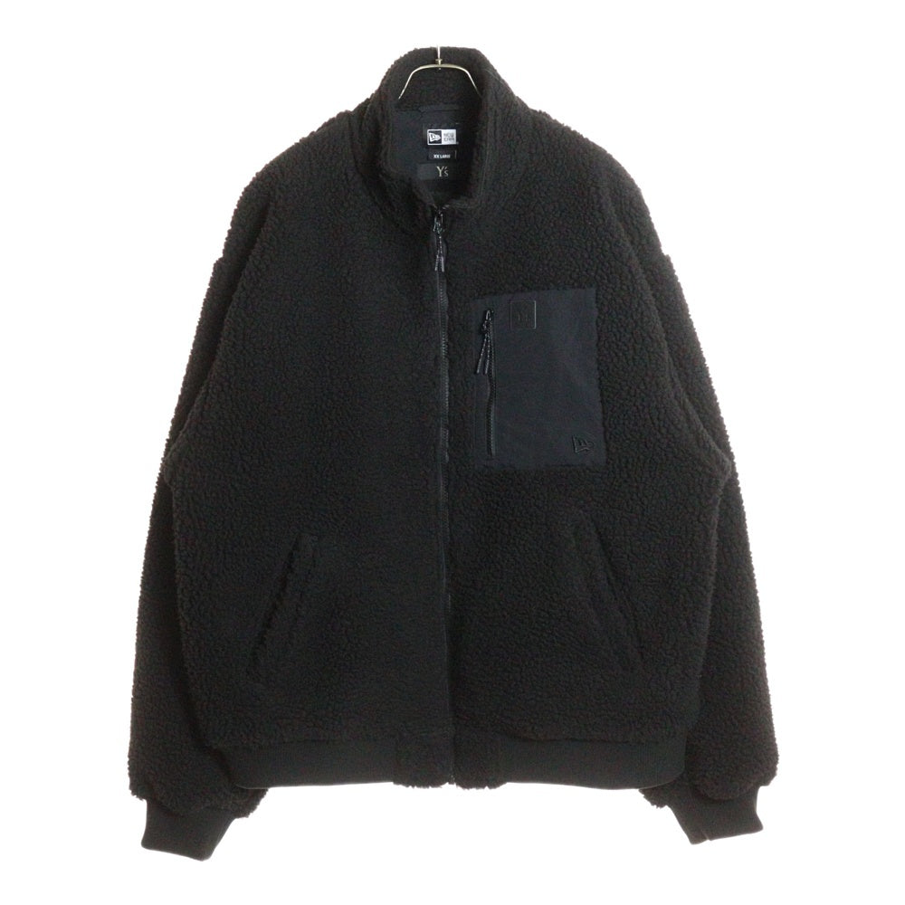 Y's(ワイズ) ×NEW ERA BOA BLOUSON ニューエラ ロゴパッチ ジップアップジャケット ボアブルゾン ブラック レディース YL-T83-952