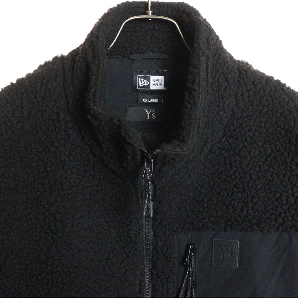 Y's(ワイズ) ×NEW ERA BOA BLOUSON ニューエラ ロゴパッチ ジップアップジャケット ボアブルゾン ブラック レディース YL-T83-952