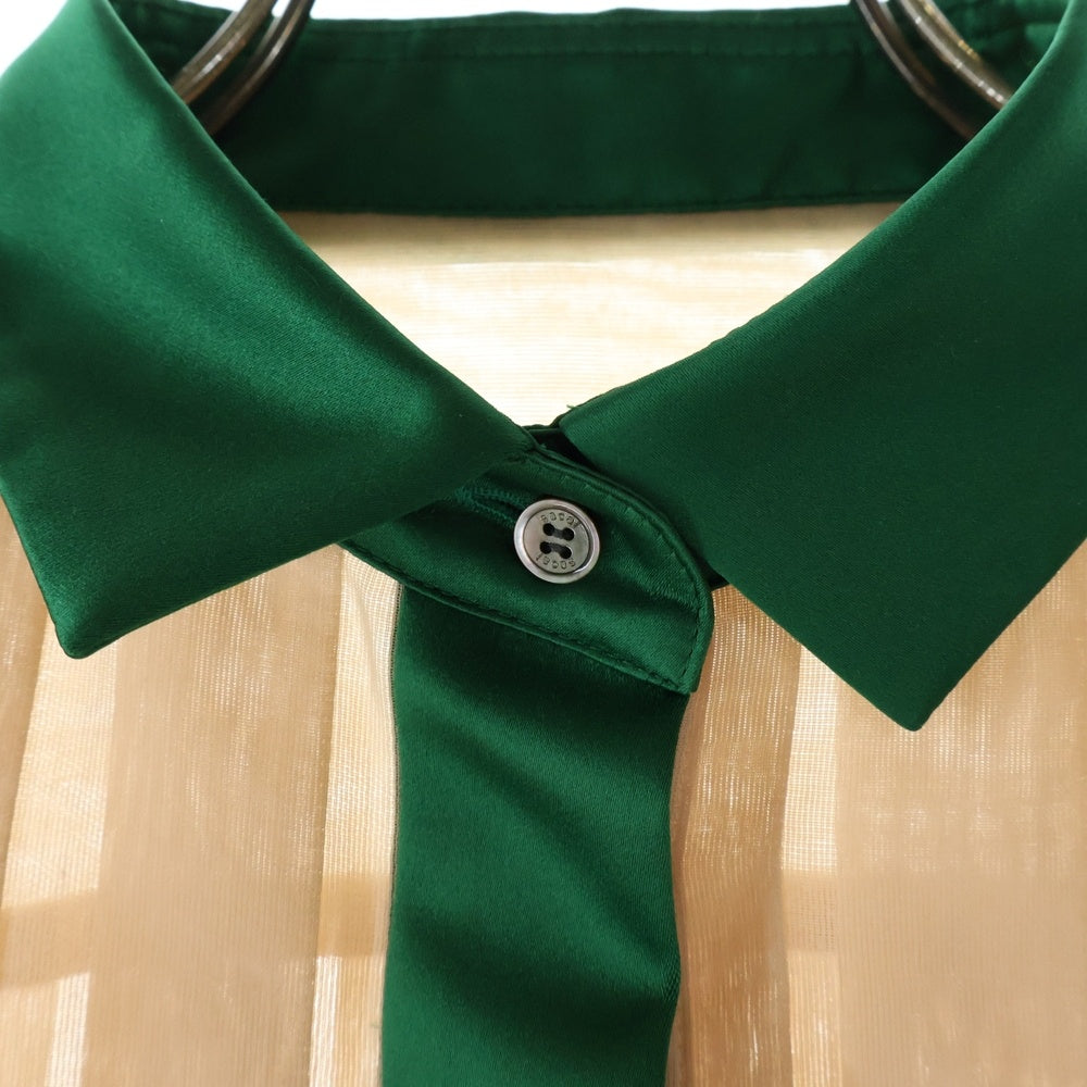 Sacai(サカイ) 22SS プリーツ シアー ポンチョブラウス 長袖シャツ レディース ベージュ 22-06118