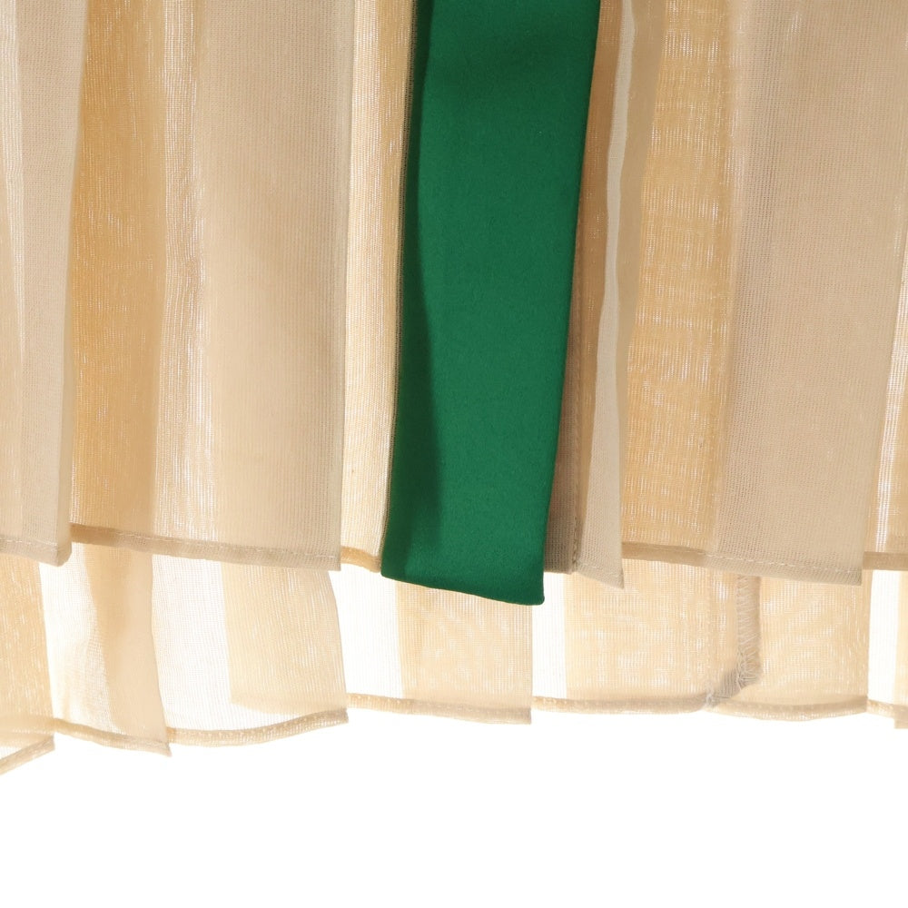 Sacai(サカイ) 22SS プリーツ シアー ポンチョブラウス 長袖シャツ レディース ベージュ 22-06118