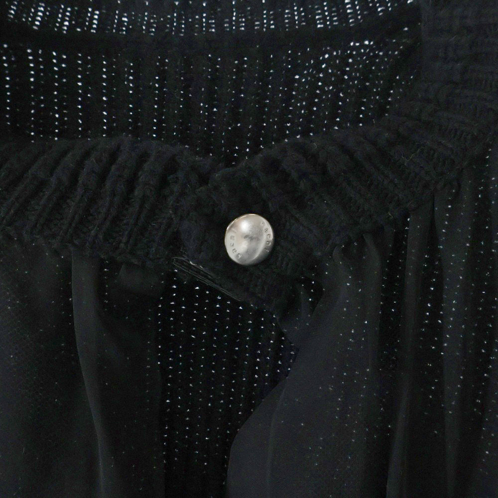 Sacai(サカイ) WOOL KNIT DRESS ウール ニット切り替え ワンピース ドレス レディース ブラック 23-06819