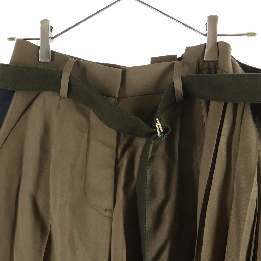Sacai(サカイ) ベルト付き アシンメトリーデザイン プリーツスカート レディース ブラウン 20-05133