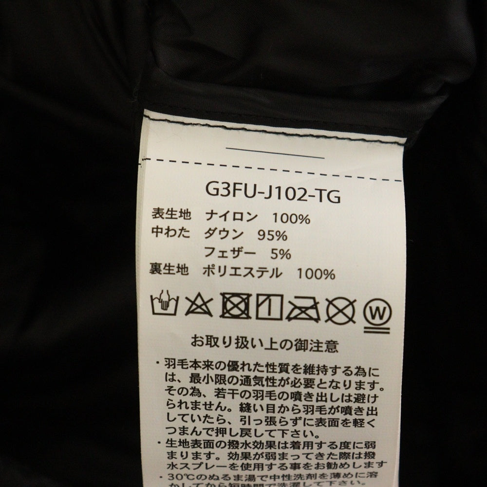 GRAMICCI(グラミチ) ×TAION PULLOVER JACKET タイオン 胸ロゴデザイン カンガルーポケット フーデッド ダウンジャケット ブラック G3FU-J102-TG