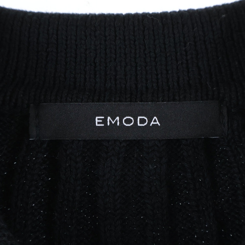 EMODA(エモダ) クラッシュリブジップフィットニット ブラック レディース
