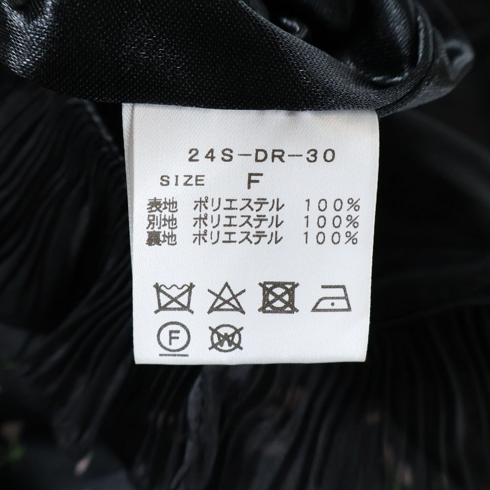 NO BRAND(ノーブランド) HONEY MI HONEY / ハニーミーハニー フローラルツイル ミニワンピース ブラック レディース