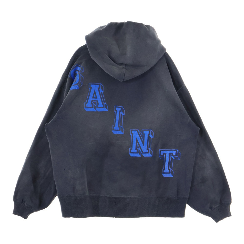 SAINT MICHAEL(セントマイケル) 25AW ANGEL HOODIE エンジェルプリント プルオーバースウェットパーカー フーディー ブラック SM-HR1-0000-052