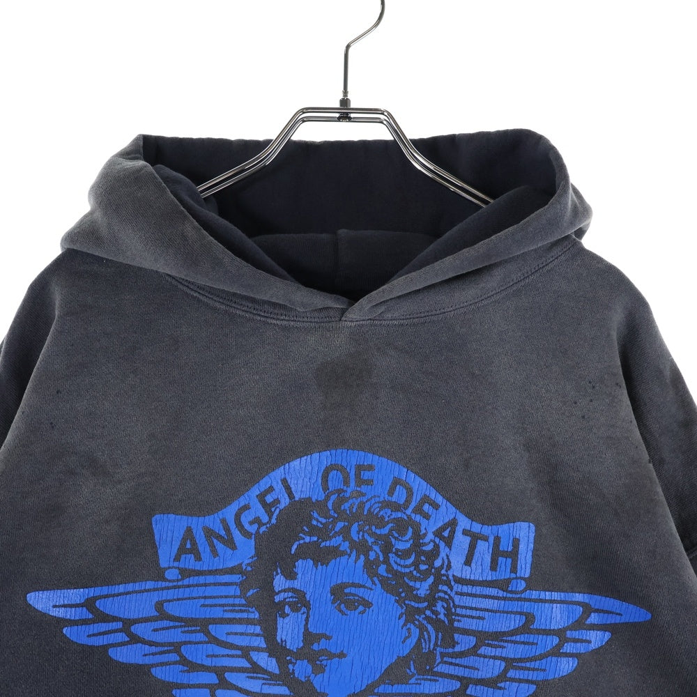 SAINT MICHAEL(セントマイケル) 25AW ANGEL HOODIE エンジェルプリント プルオーバースウェットパーカー フーディー ブラック SM-HR1-0000-052