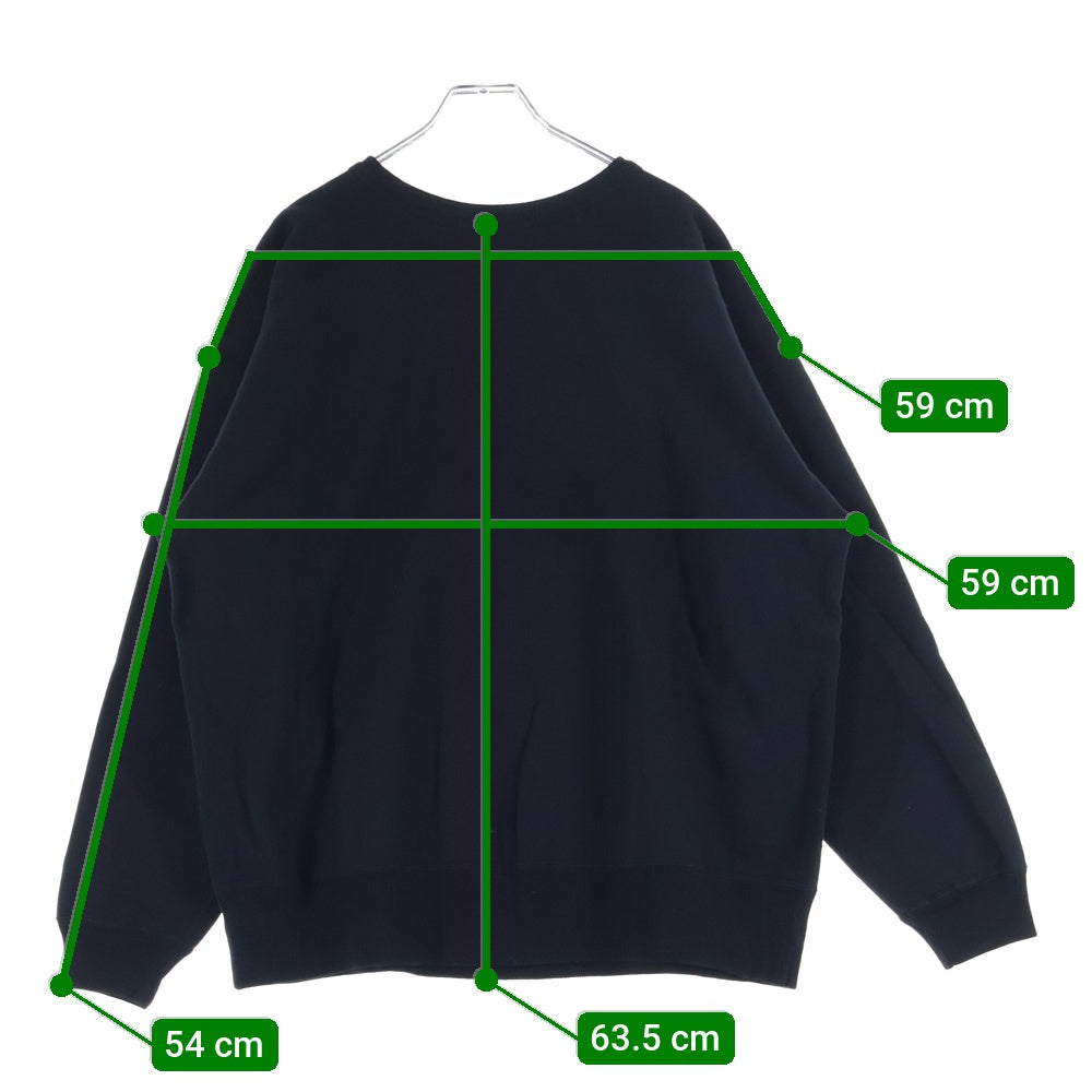 SAINT MICHAEL(セントマイケル) 25AW CRW NECK SWET クルーネックスウェットトレーナー ブラック SM-HR1-0000-044