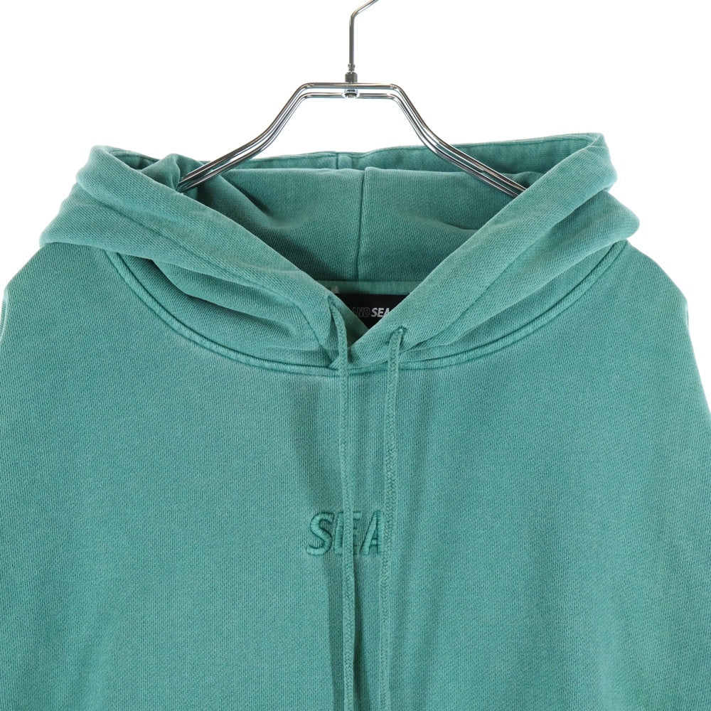 WIND AND SEA(ウィンダンシー) フロントロゴ刺繍 プルオーバースウェットパーカー フーディー グリーン WDS-10TH-CS-06