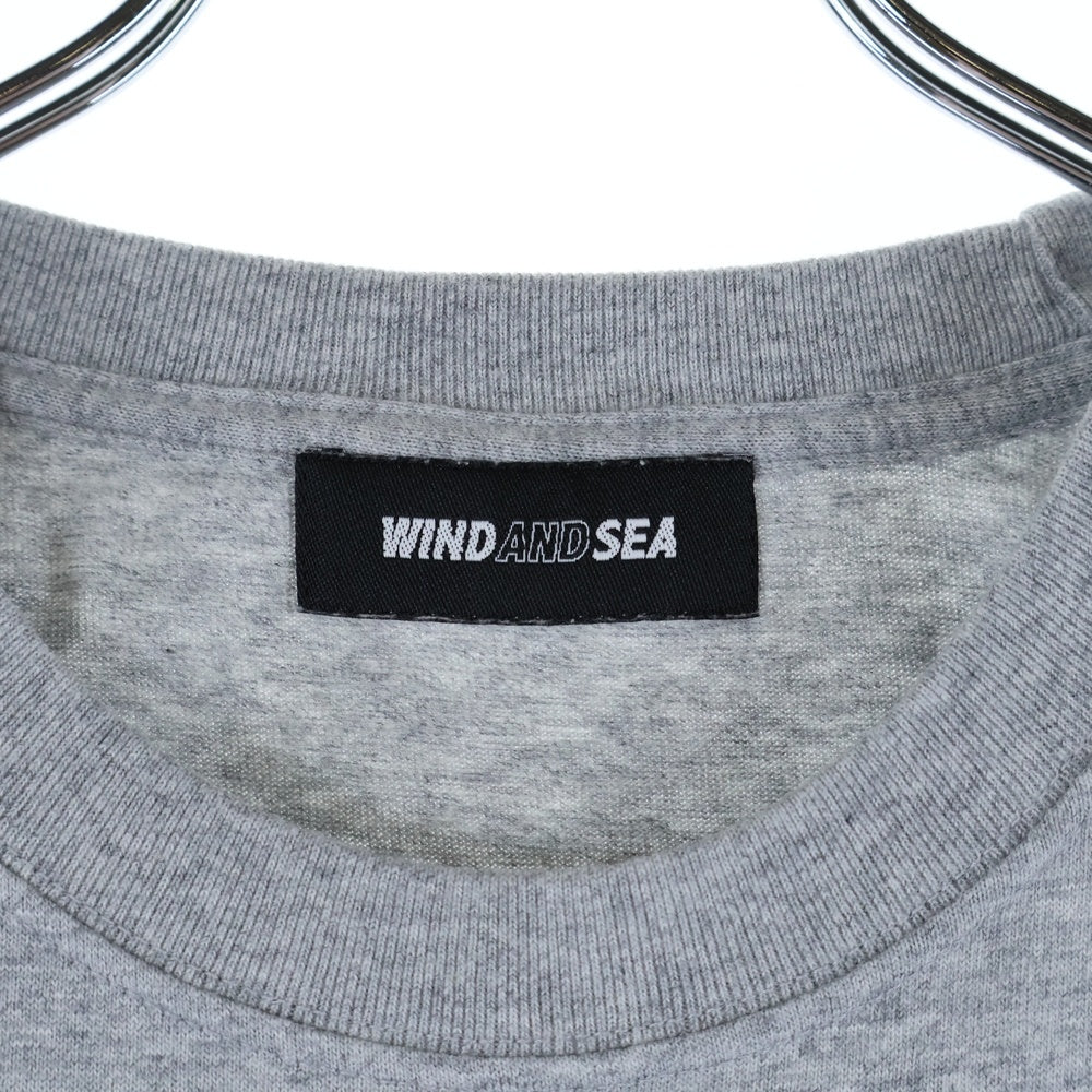 WIND AND SEA(ウィンダンシー) SAY CHEESEA TEE フロントマウス刺繍Tシャツ 半袖クルーネックカットソー グレー WDS-CS-351