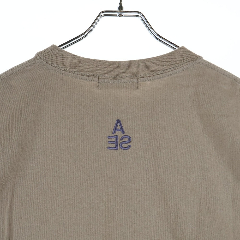N.HOOLYWOOD(エヌハリウッド) ×WIND AND SEA ウィンダンシー ワンポイントロゴ刺繍Tシャツ 半袖クルーネックカットソー ベージュ NHWS-007