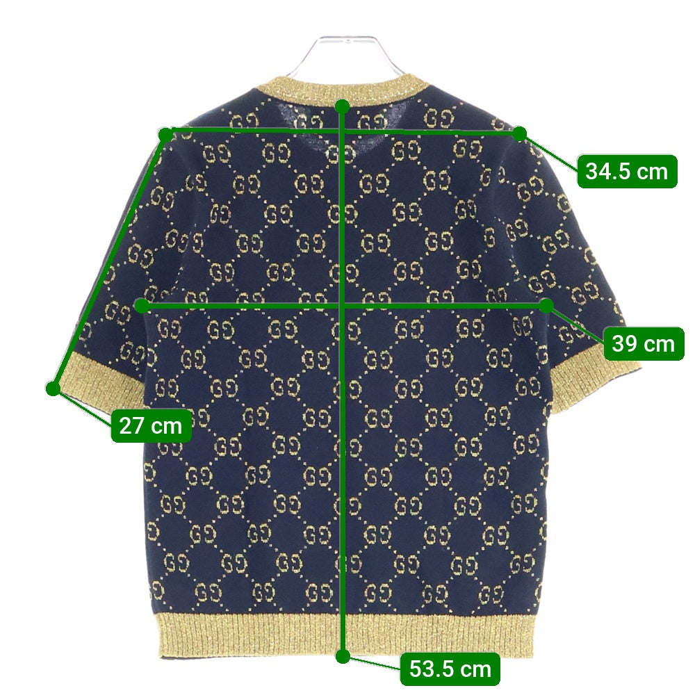 GUCCI(グッチ) 18AW GGコットンラメ ファブリック トップス 半袖クルー