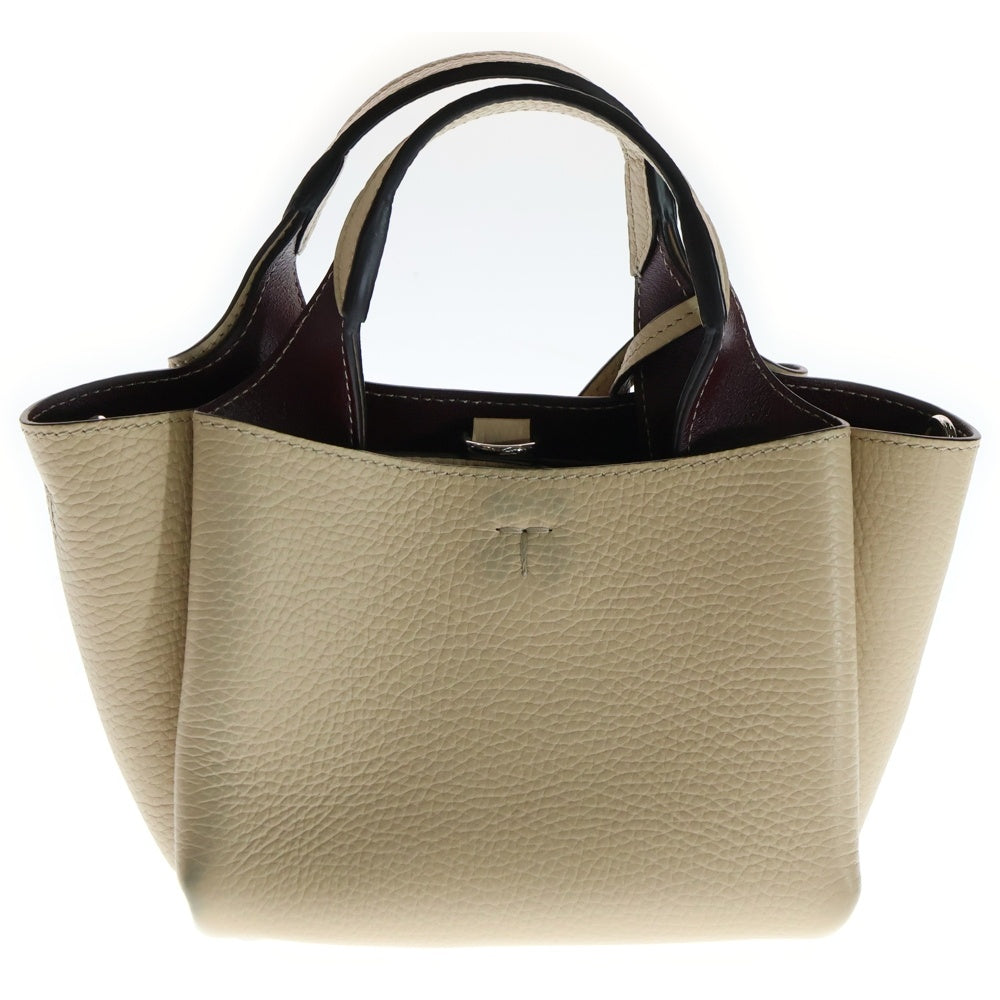 TOD'S(トッズ) Tタイムレス レザー 2WYA ハンドバック ショルダーバッグ ベージュ レディース