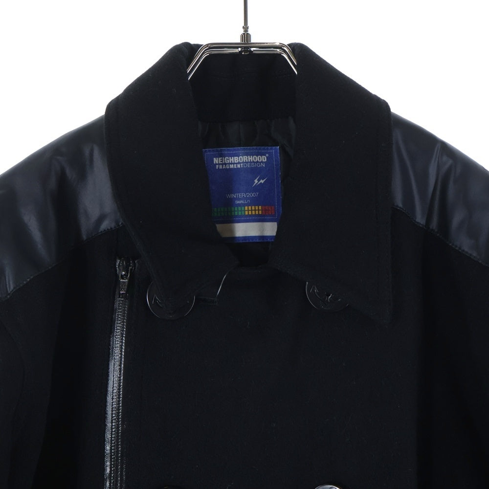 NEIGHBORHOOD(ネイバーフッド) 07AW ×FRAGMENT DESIGN FR.PEA/M-COAT フラグメント ジップアップPコート ブラック SPFR-JK-01