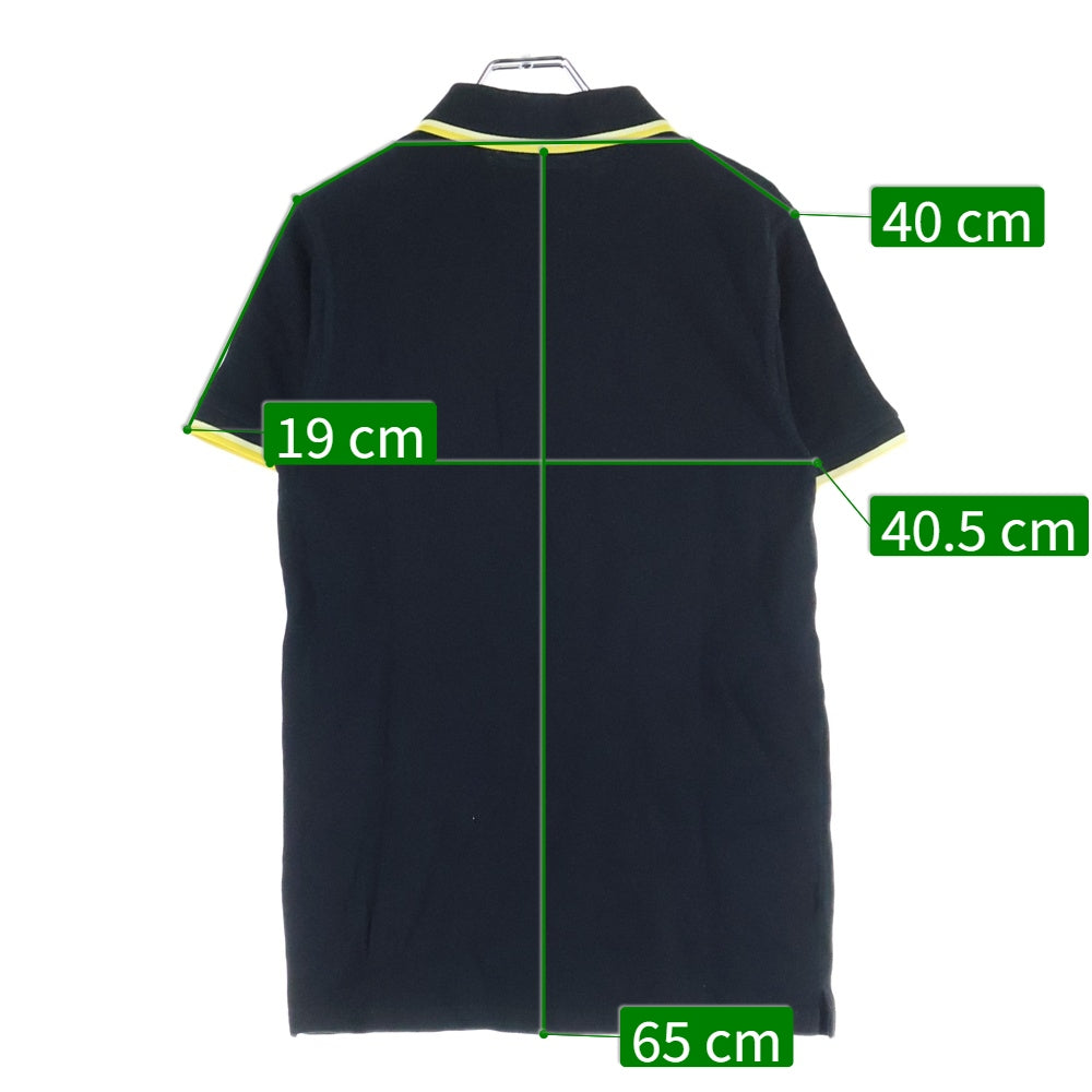 NEIGHBORHOOD(ネイバーフッド) 10SS FINKS.LINE/C-POLO.SS 胸ロゴ刺繍 半袖コットンポロシャツ ブラック 101UNNH-CSM01