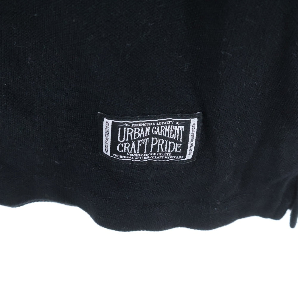 NEIGHBORHOOD(ネイバーフッド) 10SS FINKS.LINE/C-POLO.SS 胸ロゴ刺繍 半袖コットンポロシャツ ブラック 101UNNH-CSM01