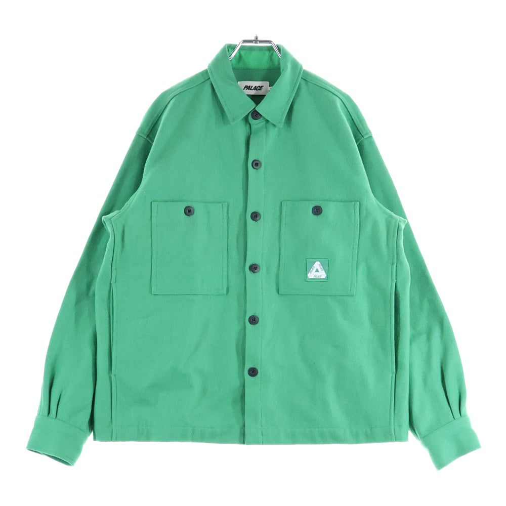 Palace Skateboards(パレススケートボーズ) WOOL SHIRT JACKET SWEET PEA GREEN ロゴデザイン ウールシャツジャケット グリーン