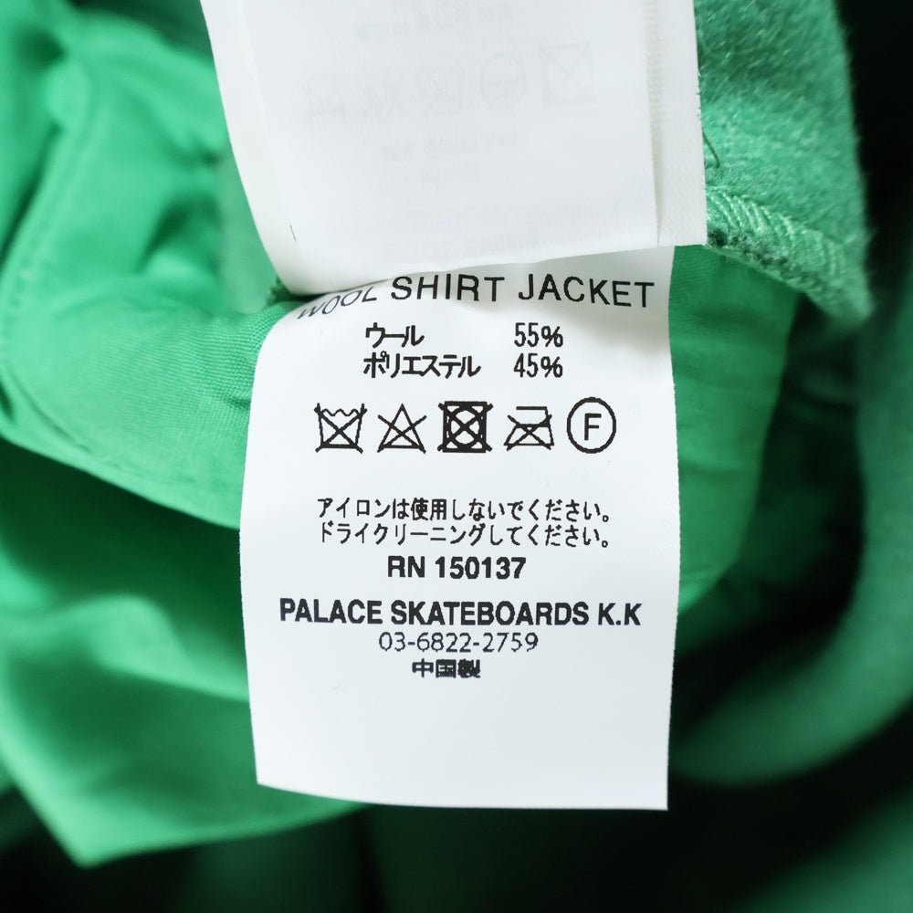 Palace Skateboards(パレススケートボーズ) WOOL SHIRT JACKET SWEET PEA GREEN ロゴデザイン ウールシャツジャケット グリーン