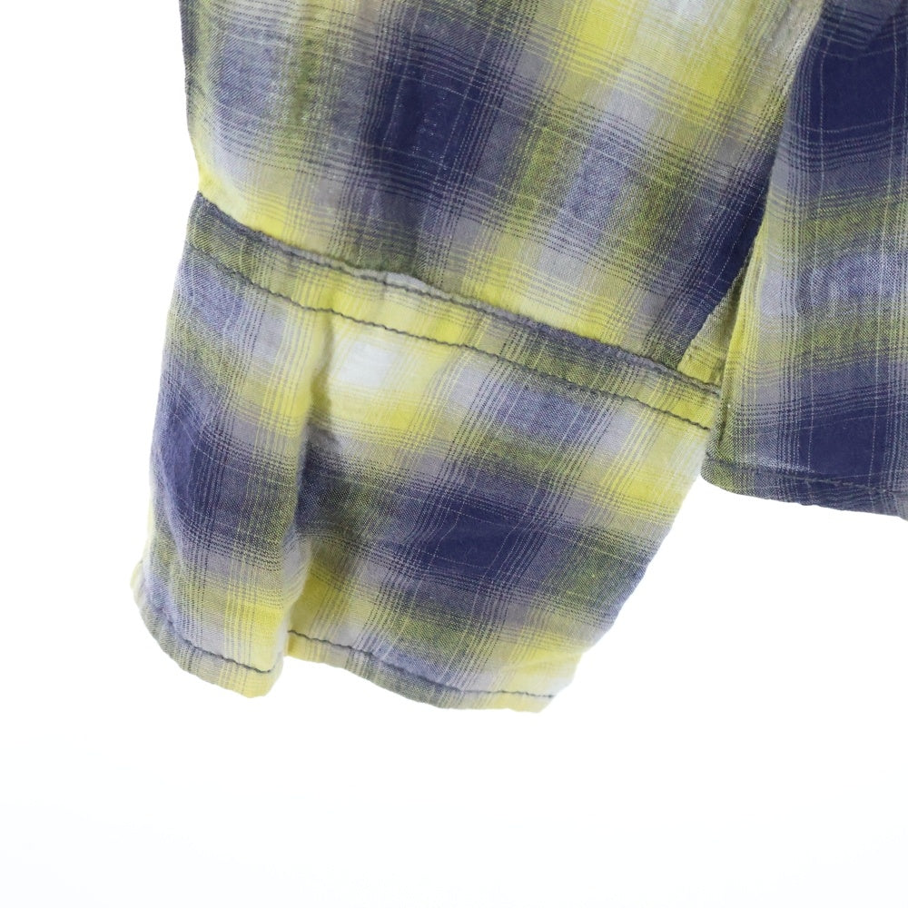 LEE(リー) SPORTSWEAR オンブレチェック柄 コットンポリ ウエスタン長袖シャツ イエロー 19626