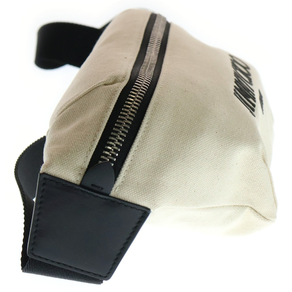 JIMMY CHOO(ジミーチュウ) FINSLEY フィンズリー フロントロゴ キャンバスボディバッグ アイボリー