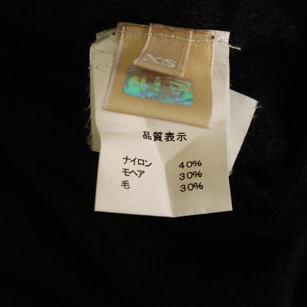 galliano(ガリアーノ) ロゴプレート モヘア混 ニット カーディガン レディース ブラック