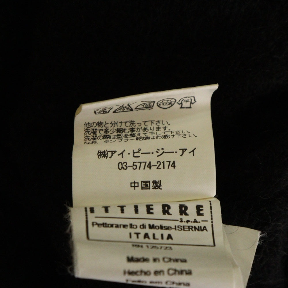 galliano(ガリアーノ) ロゴプレート モヘア混 ニット カーディガン レディース ブラック