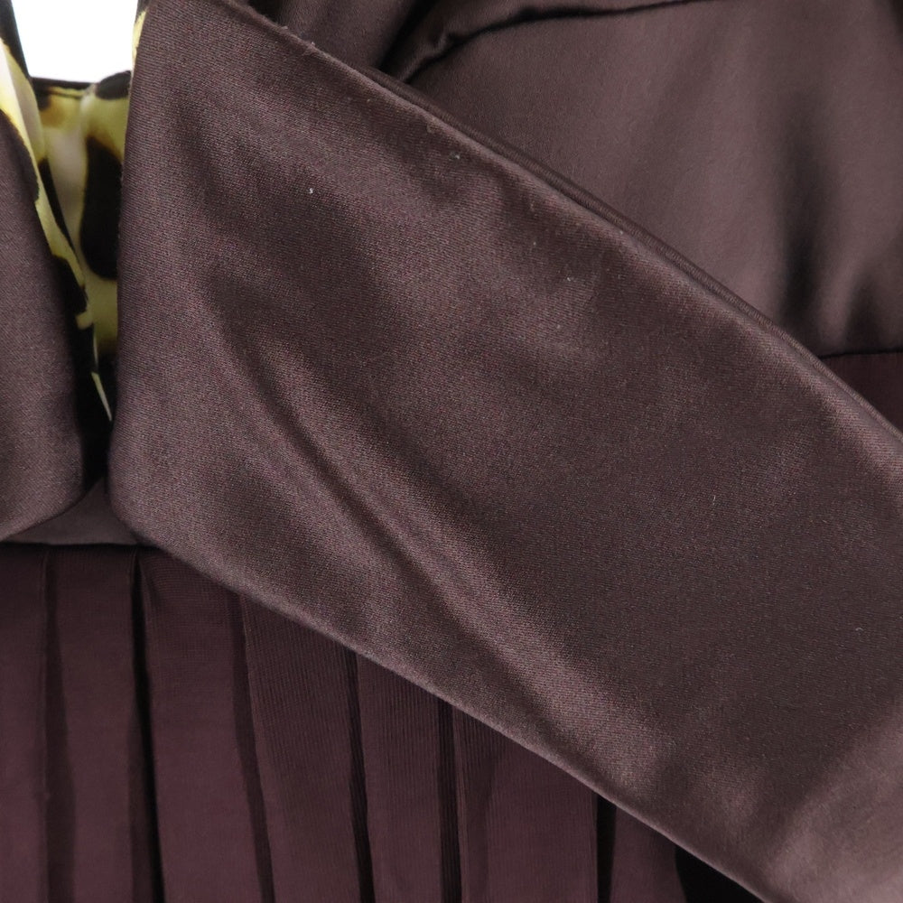 NO BRAND(ノーブランド) JUSTCAVALLI ジャストカヴァリ レーヨン混 ノースリーブフリルワンピース レディース ボルドー